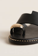 TFP - Toe Ring Sandals Asymmetric Strap - Black Matte