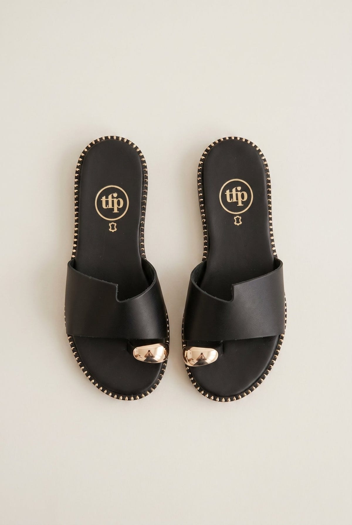 TFP - Toe Ring Sandals Asymmetric Strap - Black Matte