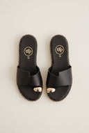 TFP - Toe Ring Sandals Asymmetric Strap - Black Matte