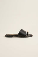 TFP - Toe Ring Sandals Asymmetric Strap - Black Matte