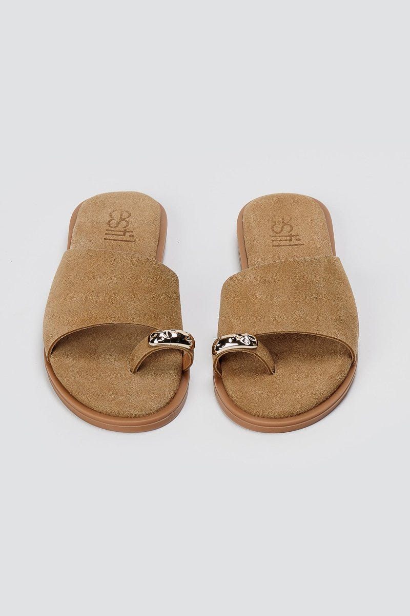 Estil - Toe Ring Sandals - Beige Suede