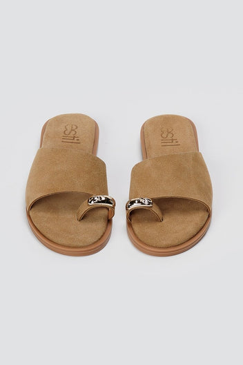 Estil - Toe Ring Sandals - Beige Suede
