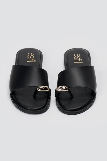 Estil - Toe Ring Sandals - Black Matte