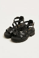RAGAZZA - Toe Ring Sandals - Black Matte