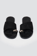 Estil - Toe Ring Sandals - Black Suede