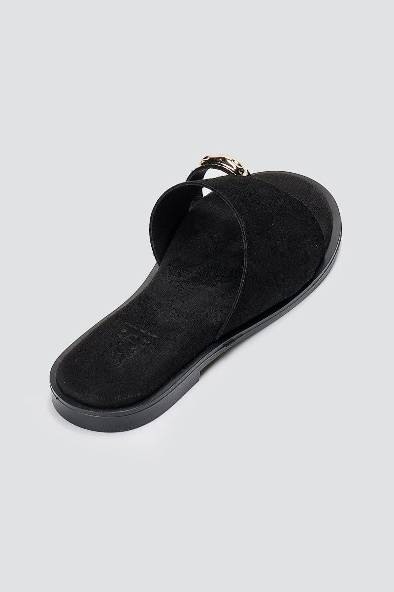 Estil - Toe Ring Sandals - Black Suede