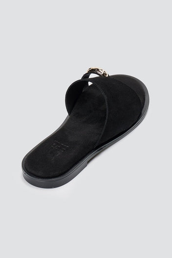 Estil - Toe Ring Sandals - Black Suede
