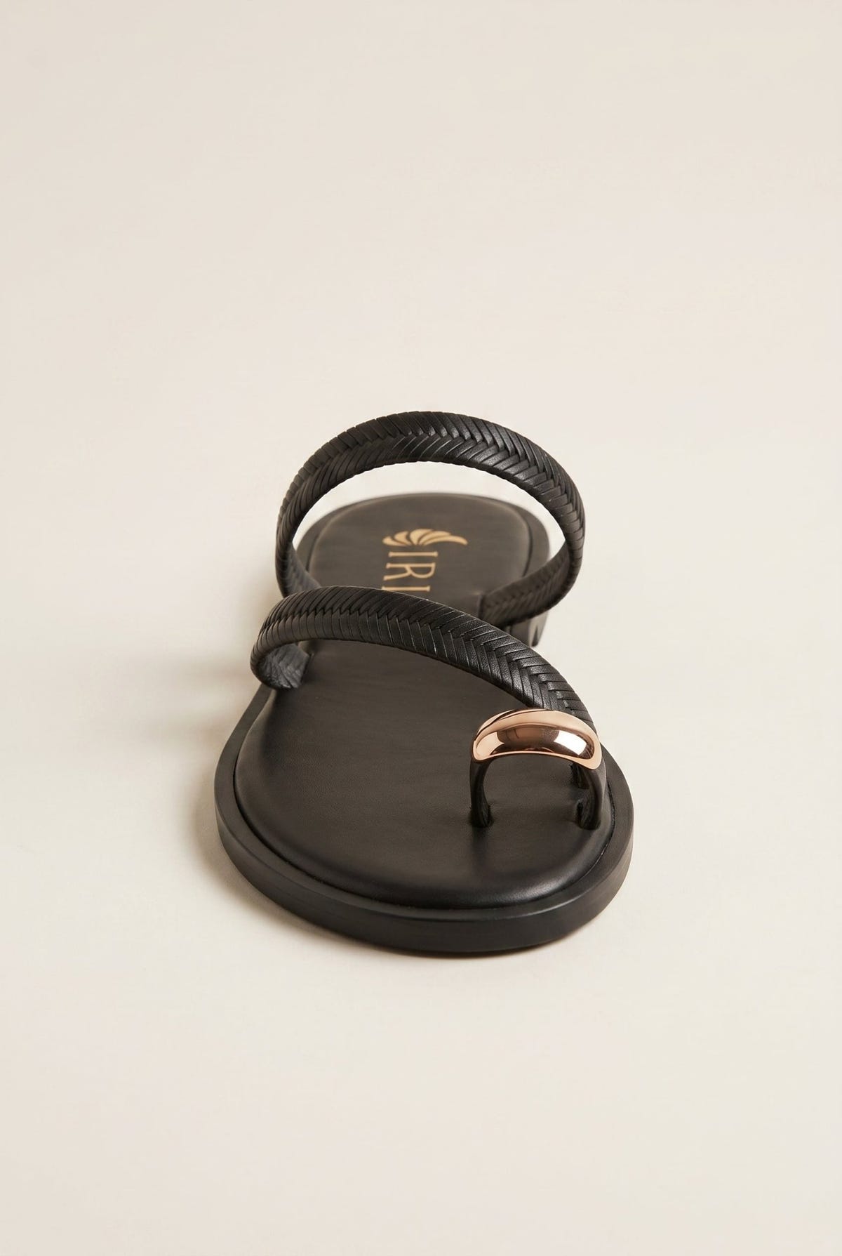 IRIS - Toe Ring Sandals Braided Straps - Black Matte