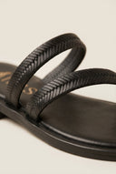 IRIS - Toe Ring Sandals Braided Straps - Black Matte
