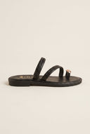 IRIS - Toe Ring Sandals Braided Straps - Black Matte