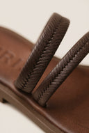 IRIS - Toe Ring Sandals Braided Straps - Brown Matte