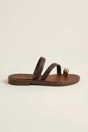 IRIS - Toe Ring Sandals Braided Straps - Brown Matte