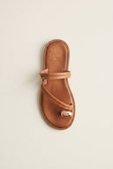 IRIS - Toe Ring Sandals Braided Straps - Tan Matte