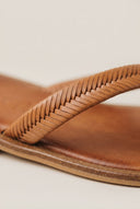 IRIS - Toe Ring Sandals Braided Straps - Tan Matte