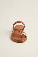 IRIS - Toe Ring Sandals Braided Straps - Tan Matte
