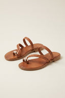 IRIS - Toe Ring Sandals Braided Straps - Tan Matte