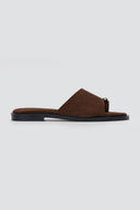 Estil - Toe Ring Sandals - Brown Suede