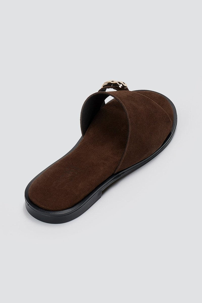 Estil - Toe Ring Sandals - Brown Suede
