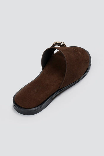 Estil - Toe Ring Sandals - Brown Suede