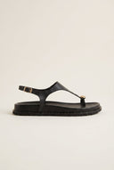 IRIS - Toe Ring Sandals Buckle Strap - Black Matte