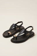IRIS - Toe Ring Sandals Buckle Strap - Black Matte