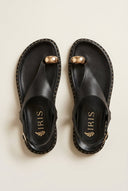IRIS - Toe Ring Sandals Buckle Strap - Black Matte