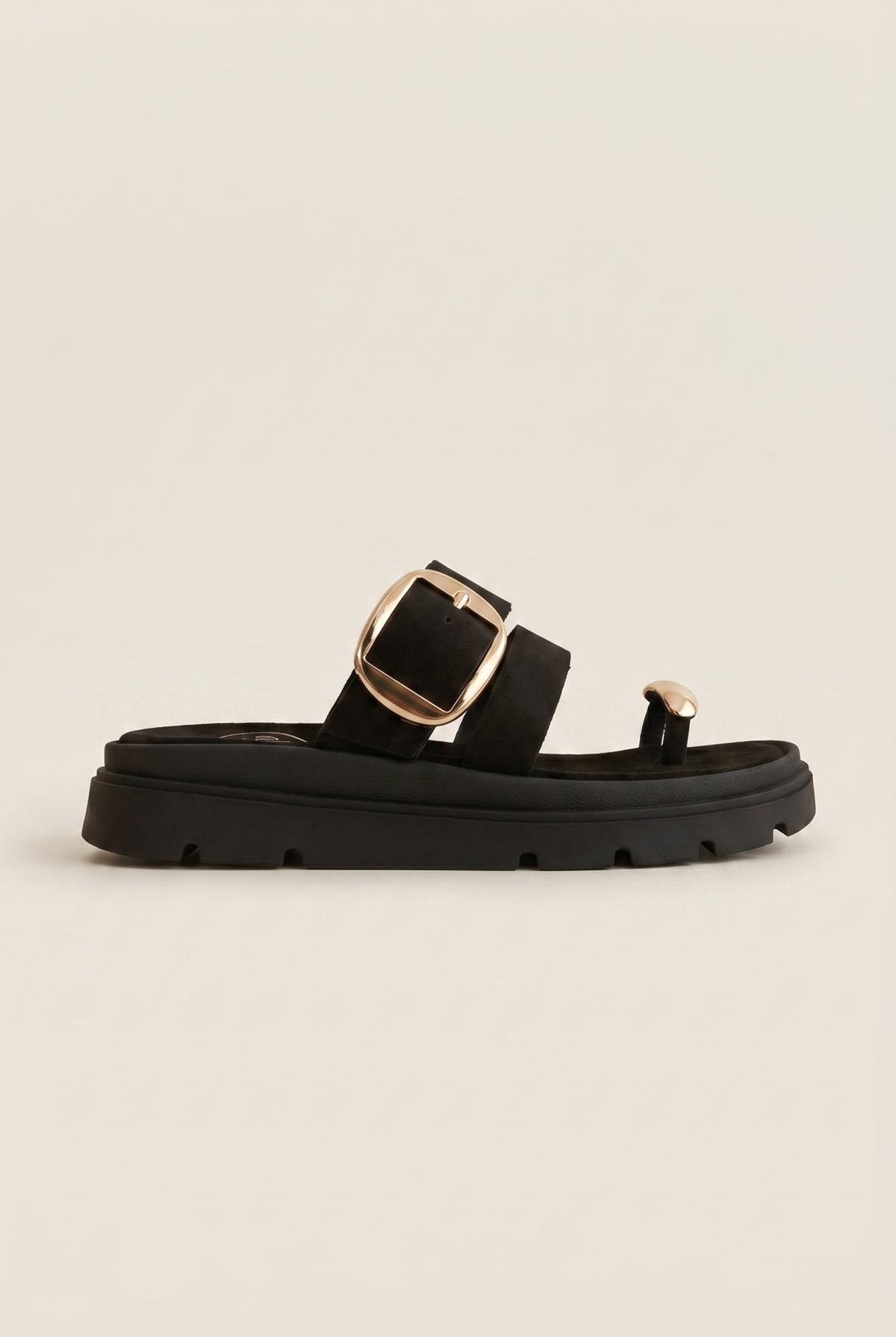TFP - Toe Ring Sandals Buckle Strap - Black