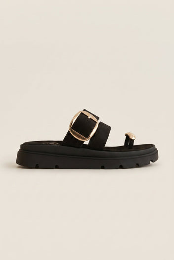TFP - Toe Ring Sandals Buckle Strap - Black