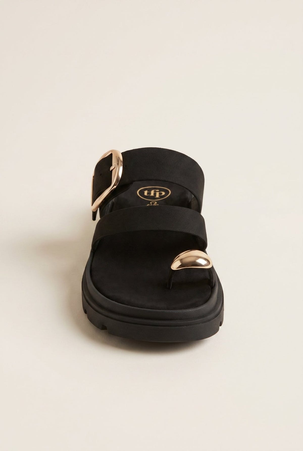 TFP - Toe Ring Sandals Buckle Strap - Black