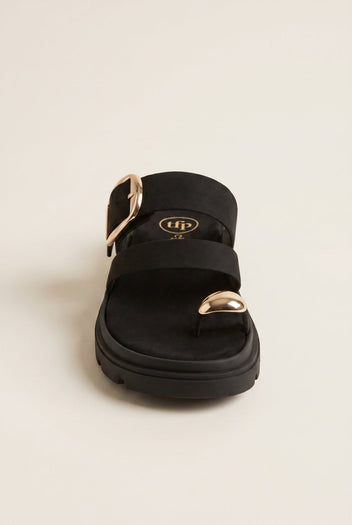 TFP - Toe Ring Sandals Buckle Strap - Black