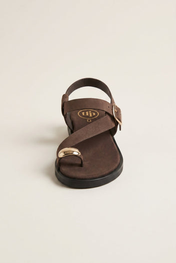 TFP - Toe Ring Sandals Buckle Strap - Brown