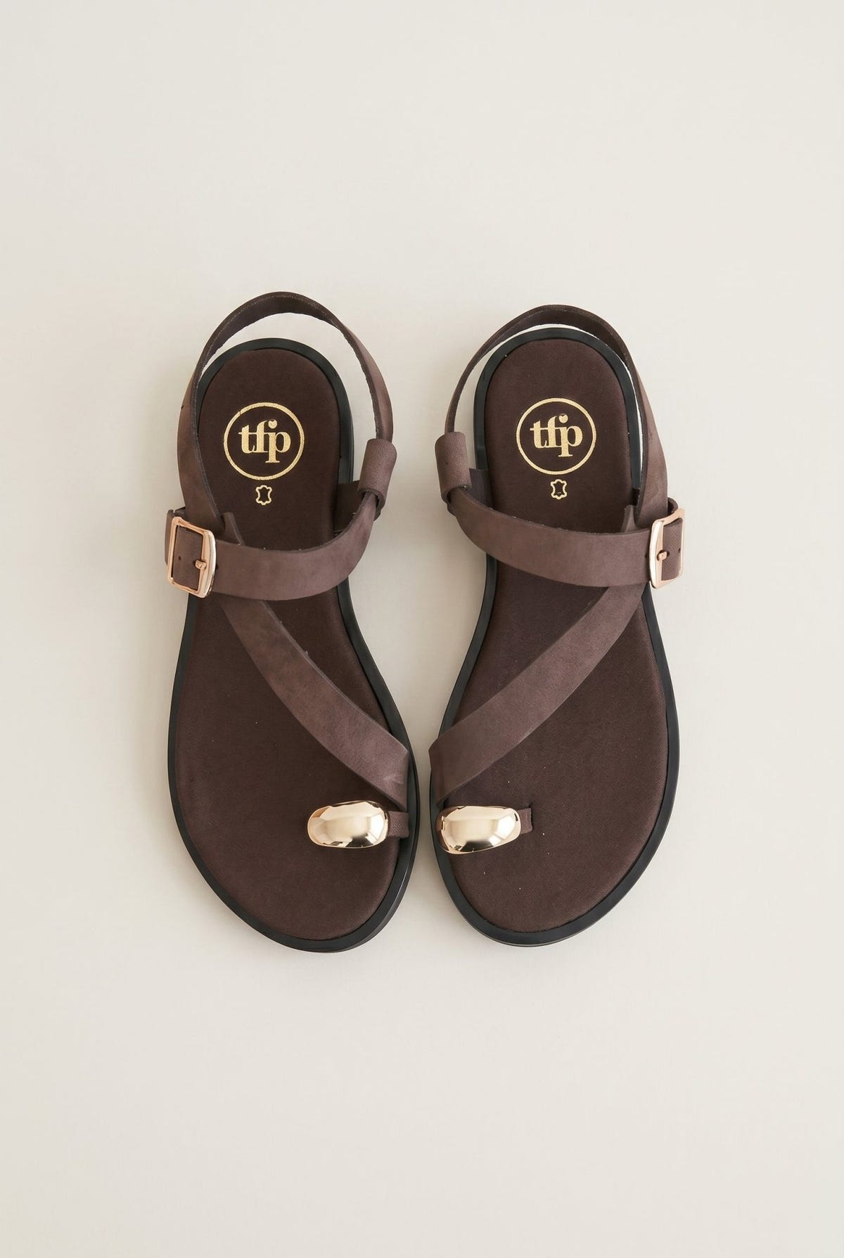 TFP - Toe Ring Sandals Buckle Strap - Brown