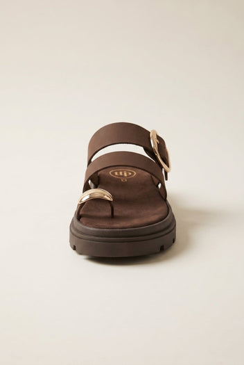 TFP - Toe Ring Sandals Buckle Strap - Brown