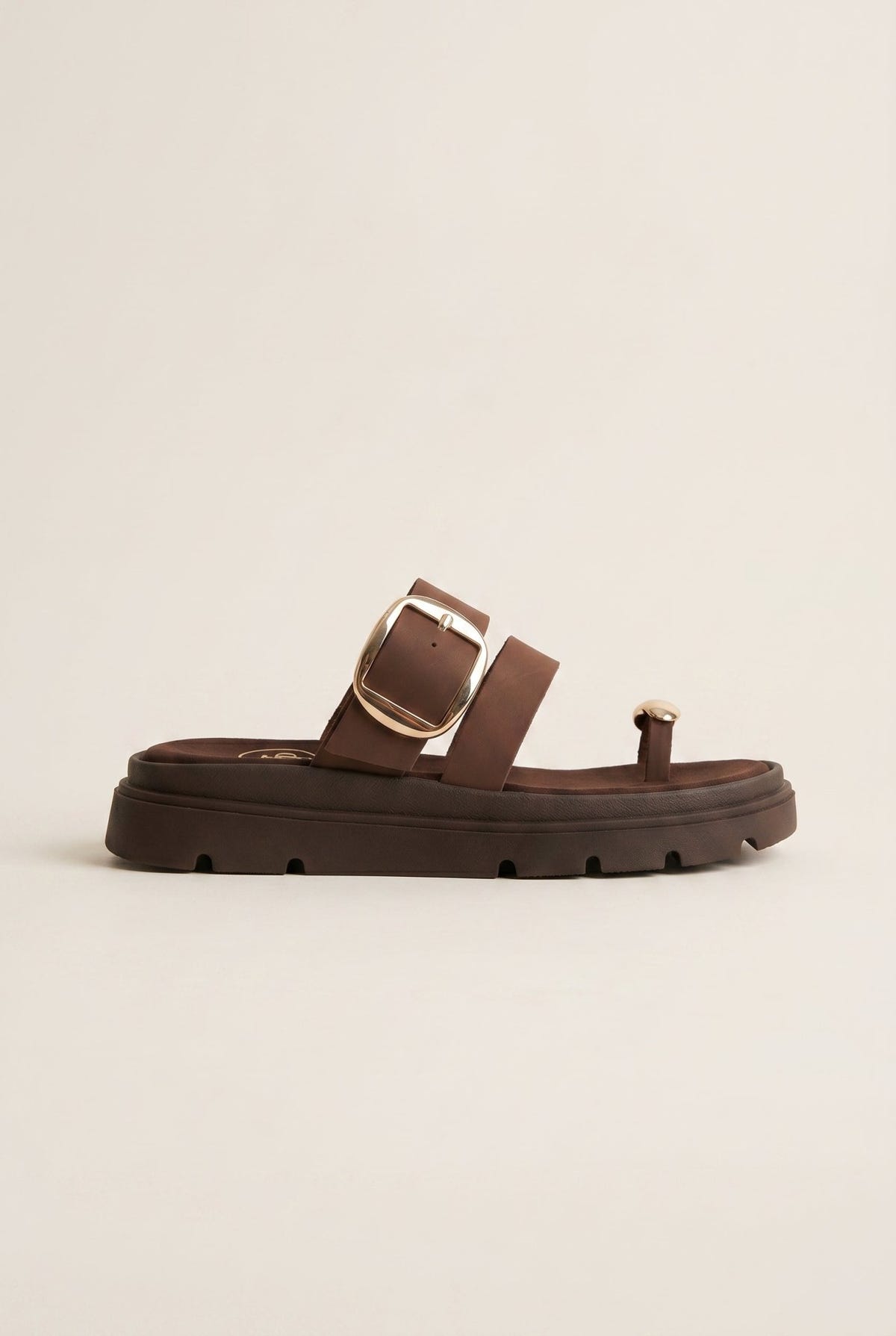 TFP - Toe Ring Sandals Buckle Strap - Brown
