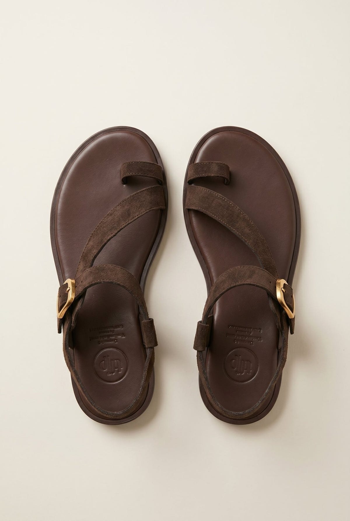TFP - Toe Ring Sandals Buckle Strap - Dark Brown Suede