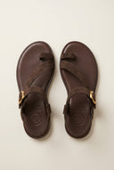 TFP - Toe Ring Sandals Buckle Strap - Dark Brown Suede