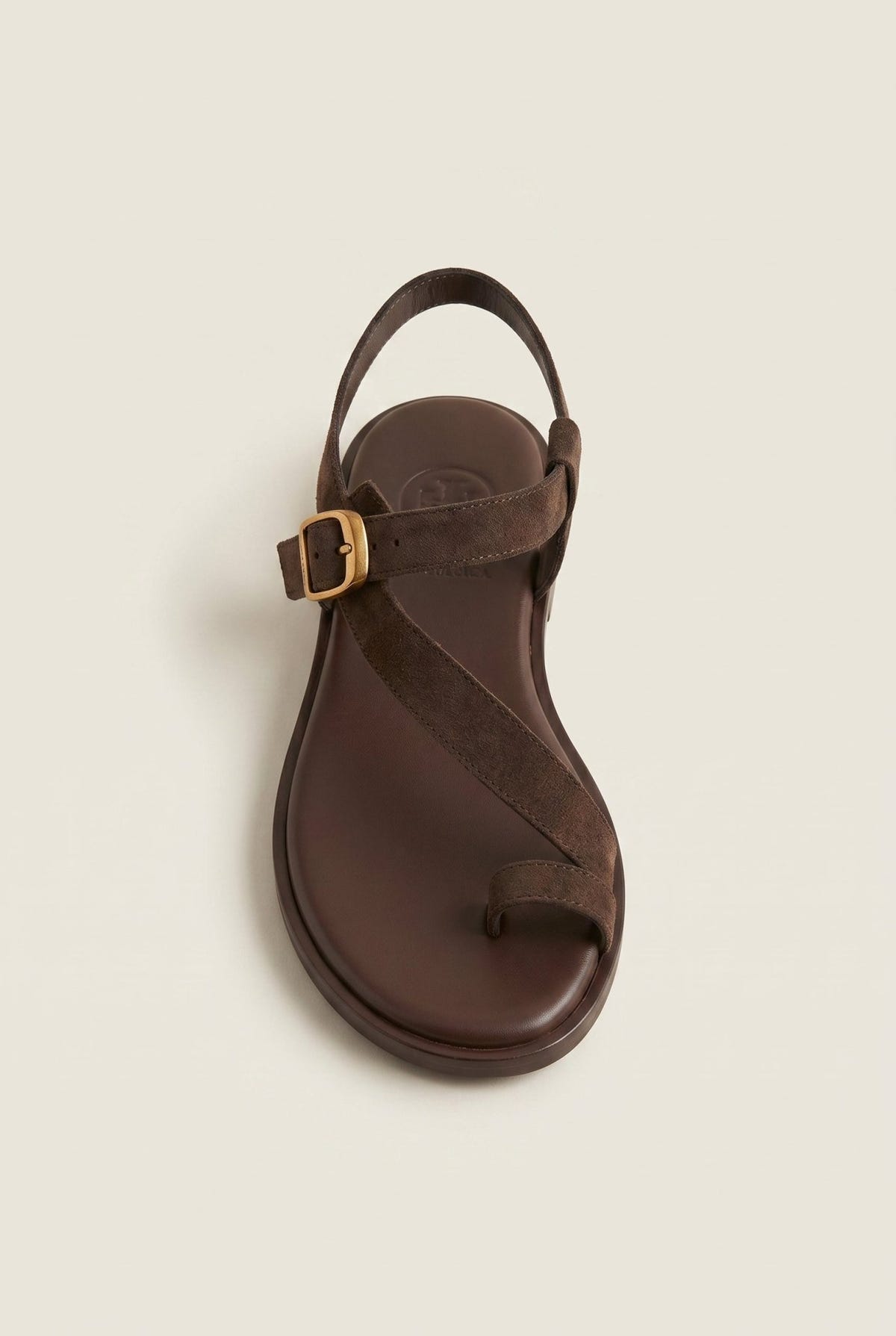 TFP - Toe Ring Sandals Buckle Strap - Dark Brown Suede