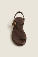 TFP - Toe Ring Sandals Buckle Strap - Dark Brown Suede