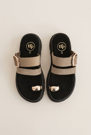 TFP - Toe Ring Sandals Buckle Strap - Khaki