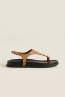 IRIS - Toe Ring Sandals Buckle Strap - Mocha