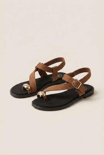 TFP - Toe Ring Sandals Buckle Strap - Mocha