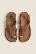 IRIS - Toe Ring Sandals Buckle Strap - Taupe Suede
