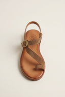 TFP - Toe Ring Sandals Buckle Strap - Taupe Suede