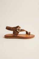 TFP - Toe Ring Sandals Buckle Strap - Taupe Suede
