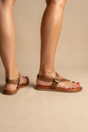 TFP - Toe Ring Sandals Buckle Strap - Taupe Suede