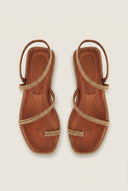 IRIS - Toe Ring Sandals Chain Detail - Tan Matte