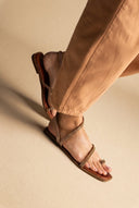 IRIS - Toe Ring Sandals Chain Detail - Tan Matte