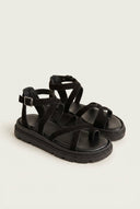 TFP - Toe Ring Sandals Crossover - Black Suede