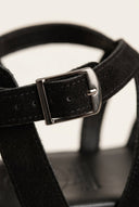 TFP - Toe Ring Sandals Crossover - Black Suede