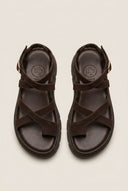 TFP - Toe Ring Sandals Crossover - Dark Brown Suede